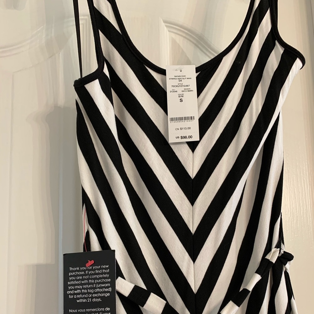 Bebe black and white maxi dress. NWT.